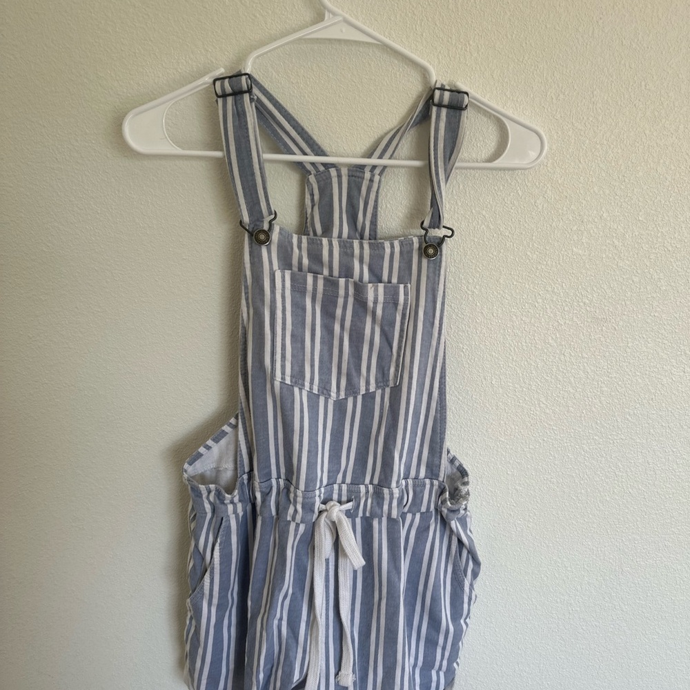 Wallflower Blue and White Striped Kids Overalls